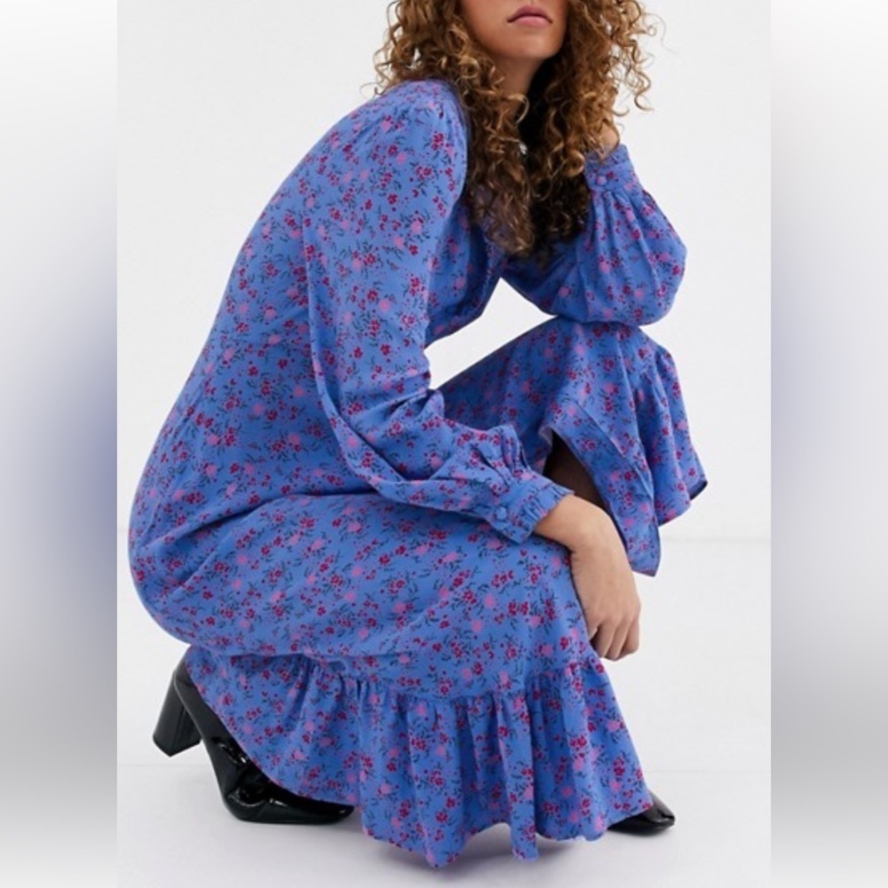 Unbranded Floral Blue and Pink Women's Dress. E80
